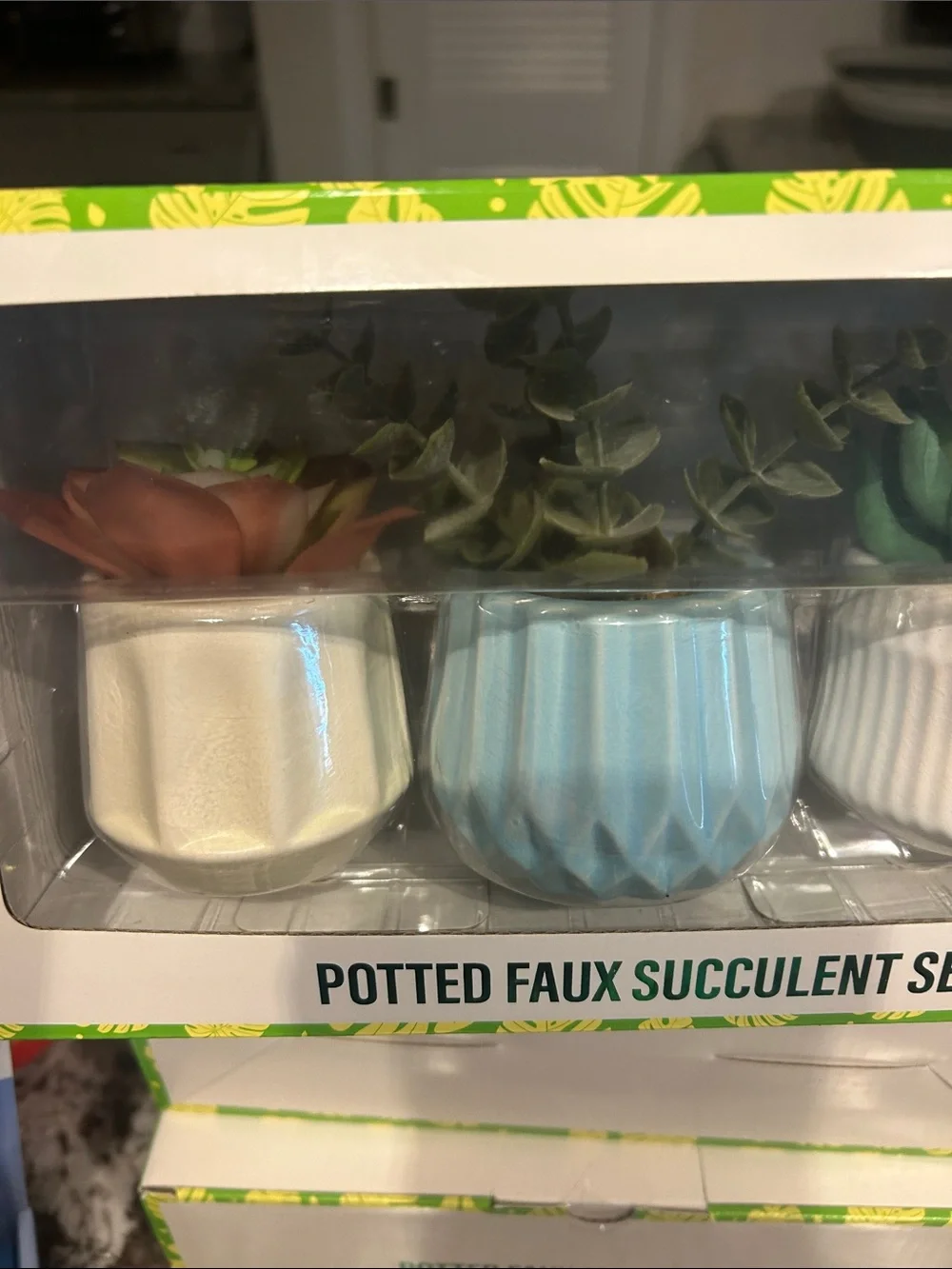 FESTIVE VOICE POTTED FAUX SUCCULENT SET LOT OF 3 NWY